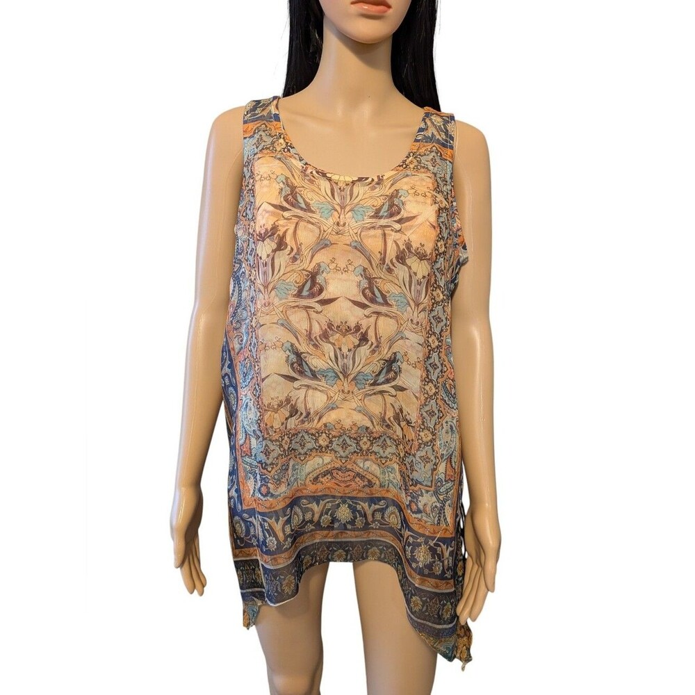 One World Boho Layered Sleeveless Blouse